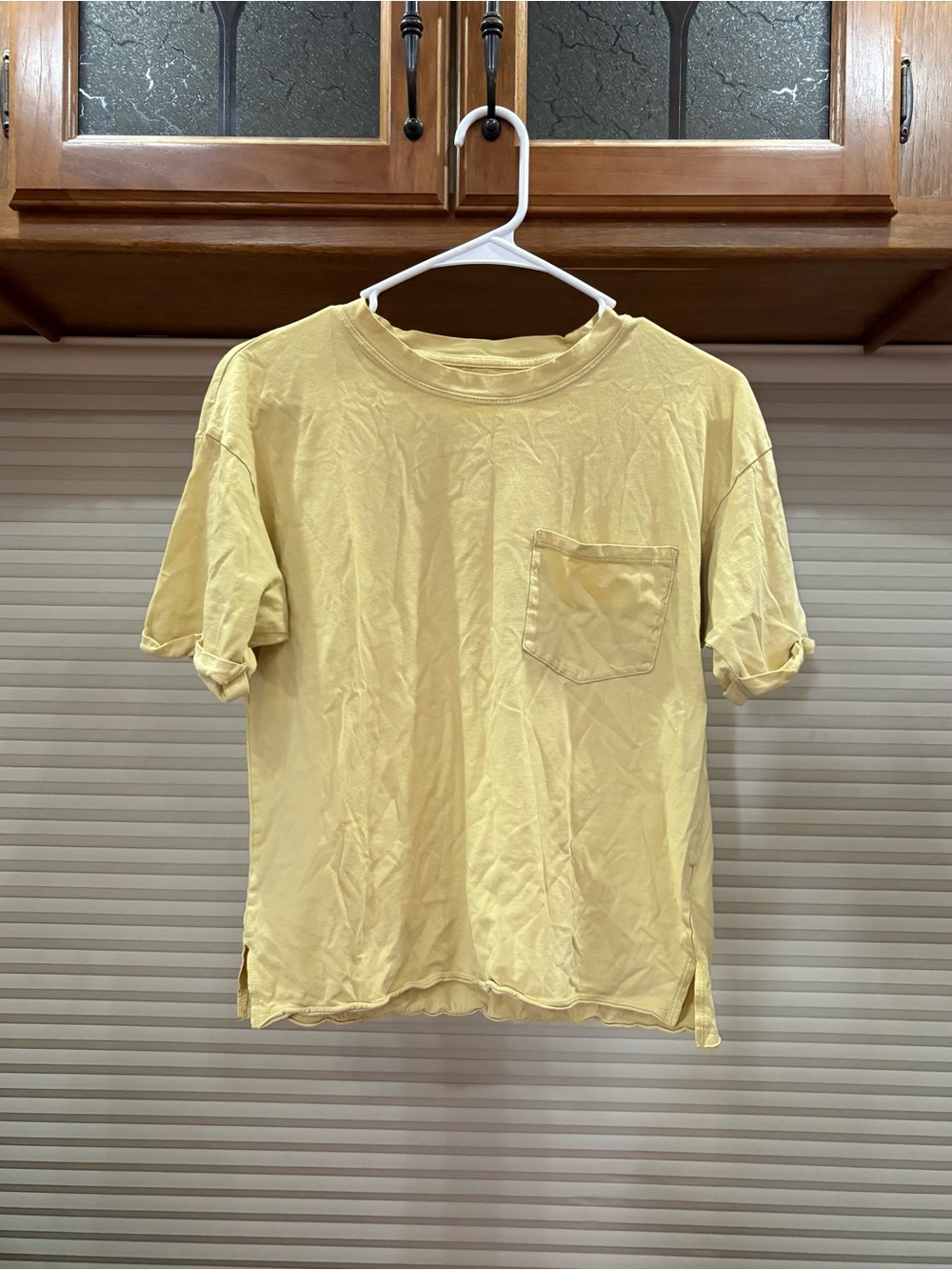 American Apparel Pale Yellow Short Sleeve Pocket Tee